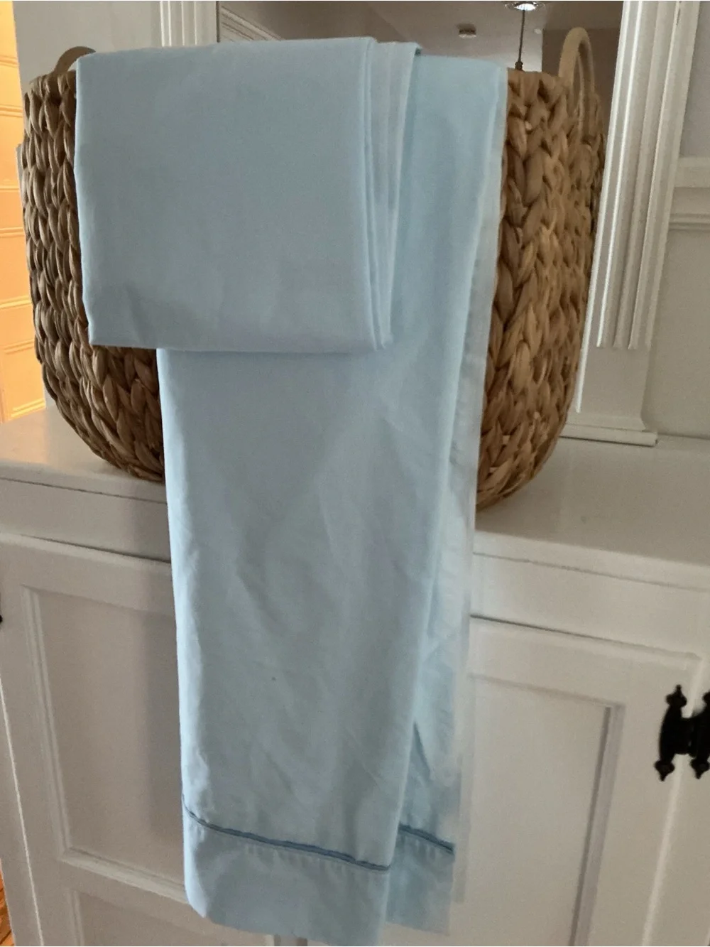 Vintage Sears Percale Baby Blue Flat Sheet